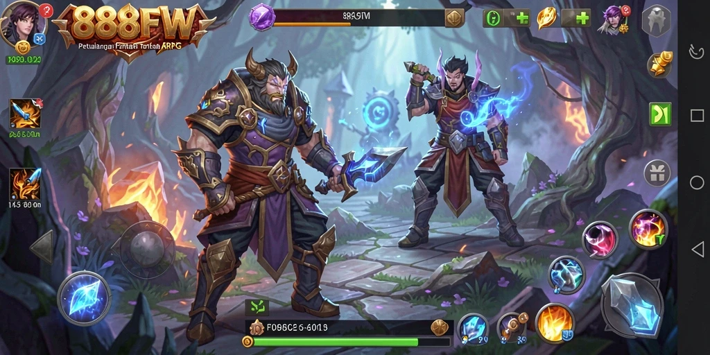 Menampilkan aksi seru dalam game ARPG 888FW.