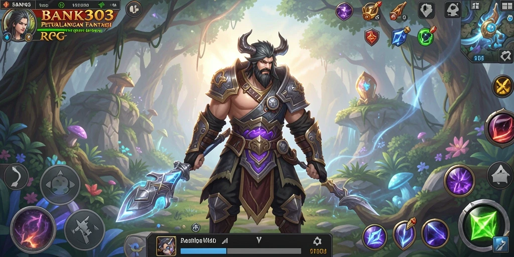 Tampilan gameplay menakjubkan dari BANK303 dengan karakter yang beraksi.