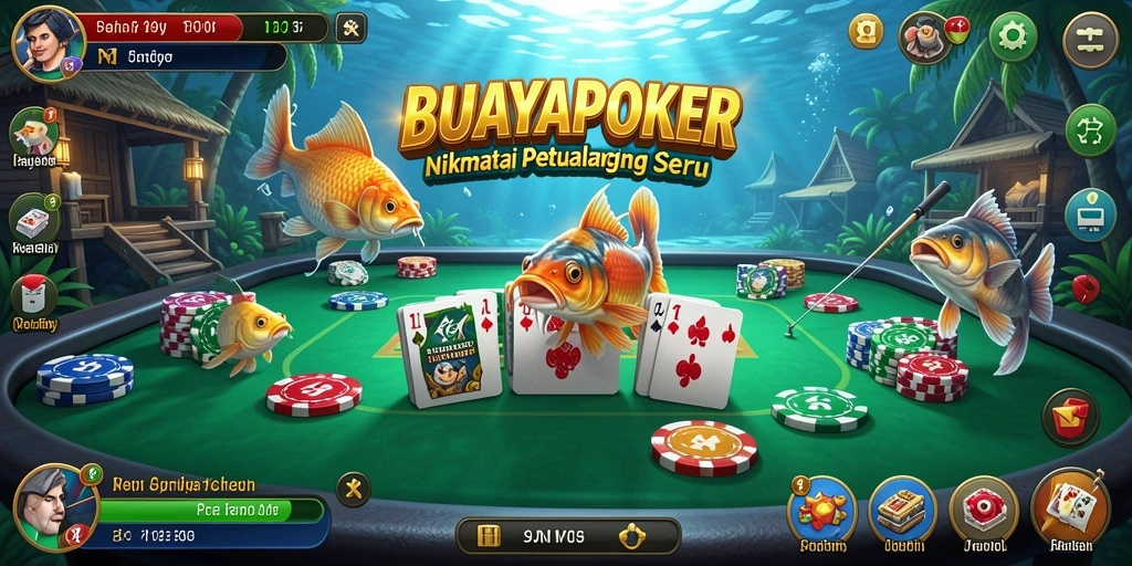 Gameplay Fishing seru dalam BUAYAPOKER dengan grafik memukau.