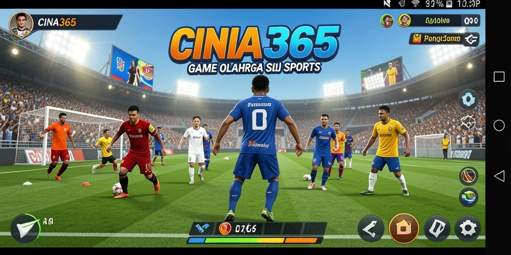 Tampilan gameplay CINA365 yang menegangkan dan realistis dalam pertandingan olahraga.