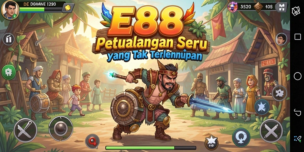 Tampilan gameplay E88 yang menakjubkan dengan latar belakang yang misterius.