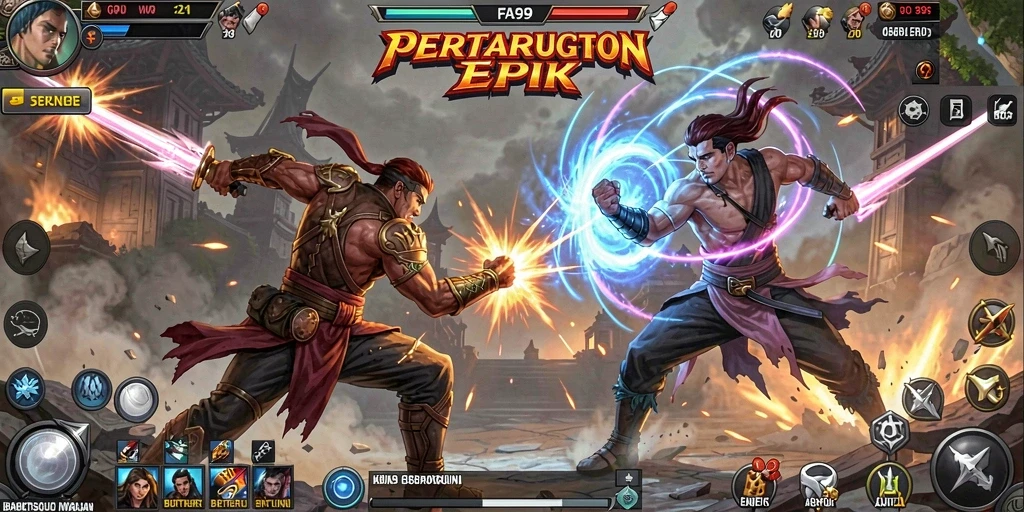 Tampilan seru dari pertarungan di FA99 yang mendebarkan.