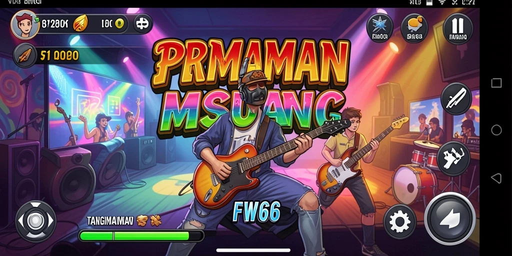 Tampilan gameplay FW66 yang seru dengan berbagai alat musik.