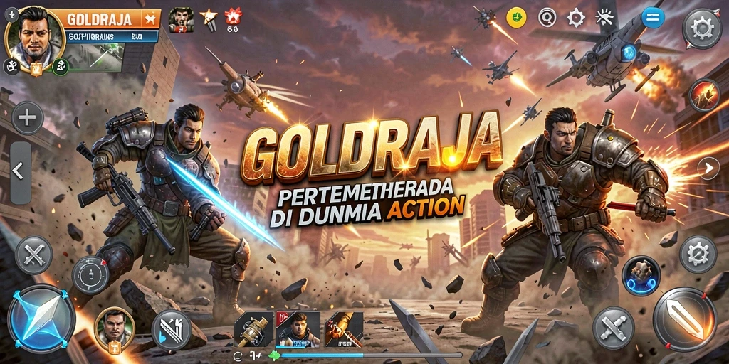 Tampilan dinamis dalam pertempuran di GOLDRAJA yang menegangkan.
