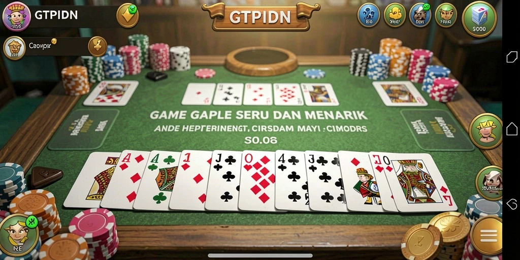Screenshot gameplay seru GTPIDN dengan tampilan Gaple yang menarik.