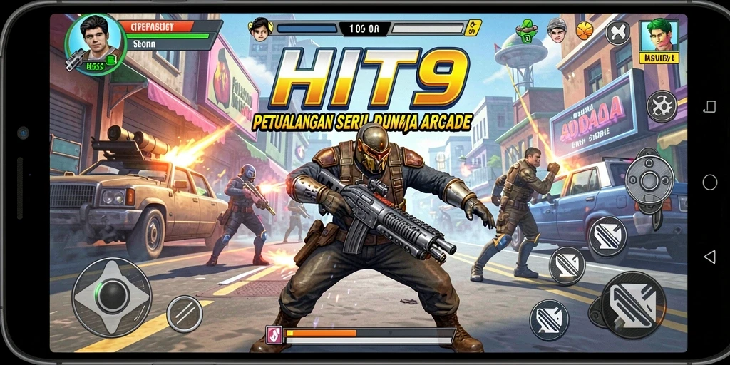 Screenshot gameplay HIT9 yang menunjukkan keasyikan bermain arcade.