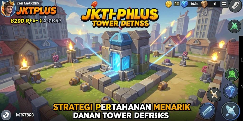 Screenshot JKTPLUS menampilkan aksi intens Tower Defense yang mengasyikkan.