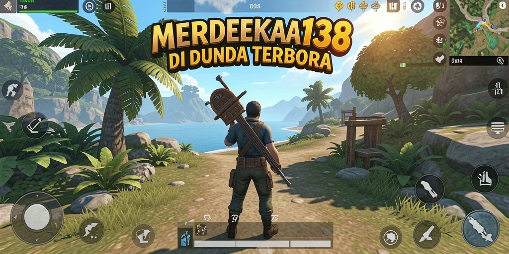 Screenshot gameplay MERDEKA138 yang menampilkan dunia terbuka yang memukau.