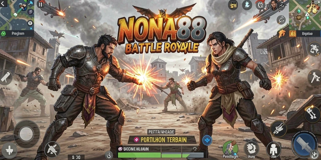Gameplay NONA88 yang mendebarkan dalam pertarungan Battle Royale.