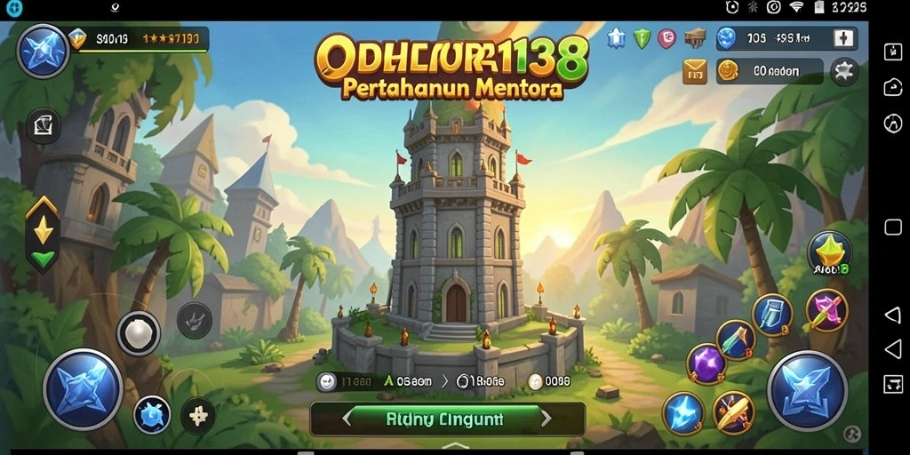 Tampilan gameplay seru Tower Defense dengan berbagai menara dan strategi.