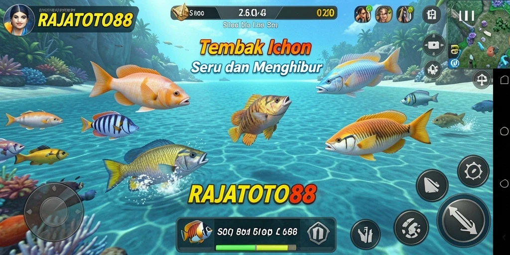 Tampilan menarik dari gameplay Tembak Ikan RAJATOTO88 yang seru.
