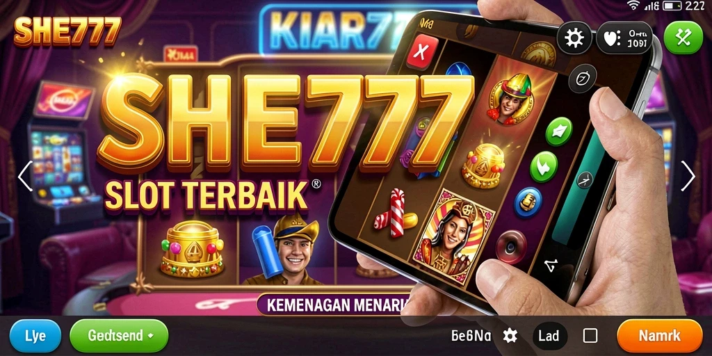 Tampilan gameplay SHE777 dengan berbagai mesin slot menarik.