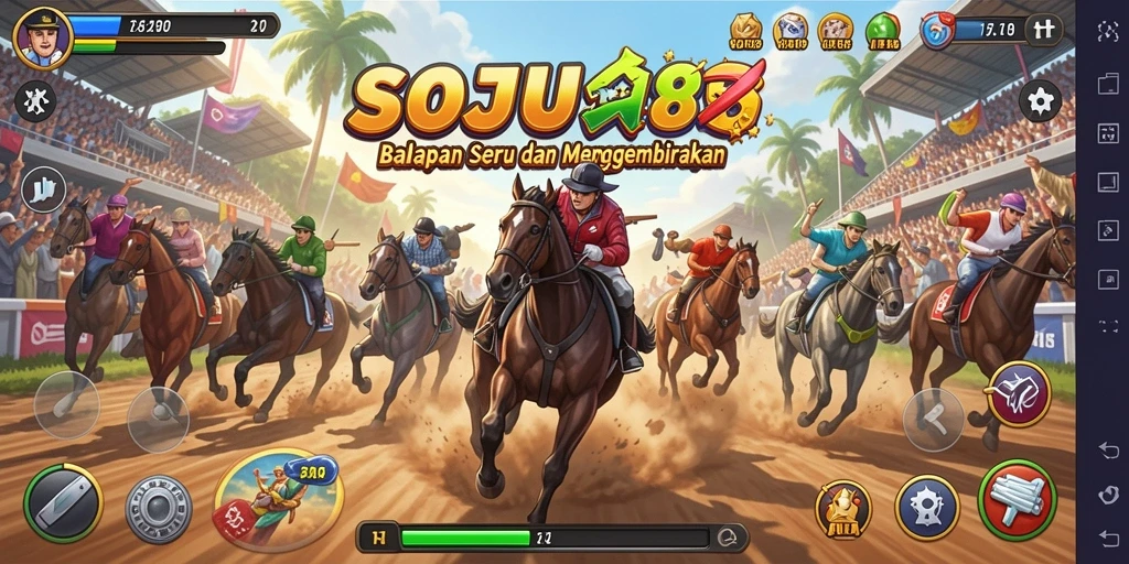 Tampilan action balapan SOJU88 yang menegangkan di lintasan.