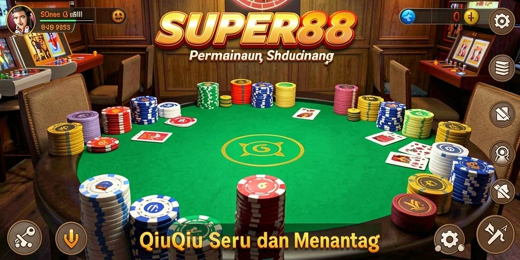 Screenshot gameplay SUPER88 yang menampilkan keseruan bermain QiuQiu.
