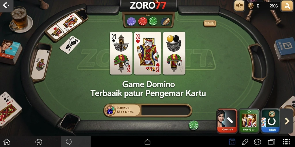 Tampilan gameplay seru dari ZORO77 saat bermain Domino.
